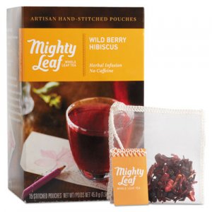 Mighty Leaf Tea Whole Leaf Tea Pouches, Wild Berry Hibiscus, 15/Box PEE510144 510144