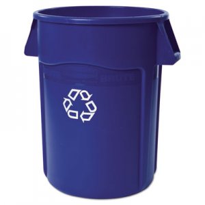 Rubbermaid Commercial Brute Recycling Container, Round, 44 gal, Blue RCP264307BLU FG264307BLUE