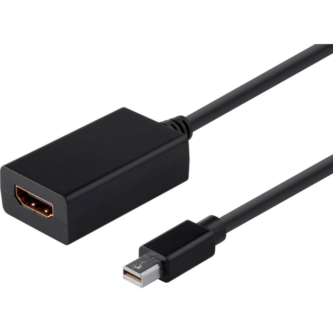 Monoprice Mini DisplayPort 1.1 to HDMI Adapter with Audio Support, Black 12742