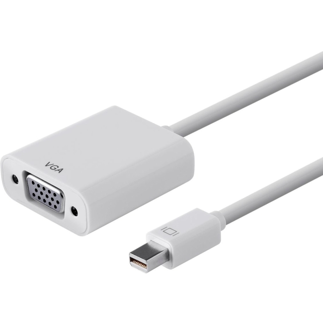 Monoprice Mini DisplayPort 1.2a / Thunderbolt to VGA Active Adapter, White 12785