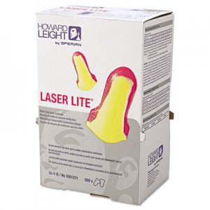Howard Leight by Honeywell LL-1 D Laser Lite Single-Use Earplugs, Cordless, 32NRR, MA/YW, LS500, 500 Pairs HOWLL1D