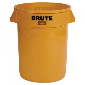 Rubbermaid Commercial Round Brute Container, Plastic, 32 gal, Yellow RCP2632YEL FG263200YEL