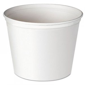 Dart Double Wrapped Paper Bucket, Unwaxed, 53 oz, White, 50/Pack SCC3T1U 3T1-02050