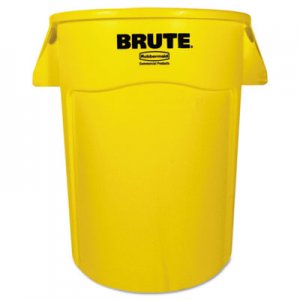 Rubbermaid Commercial Brute Vented Trash Receptacle, Round, 44 gal, Yellow RCP264360YEL FG264360YEL