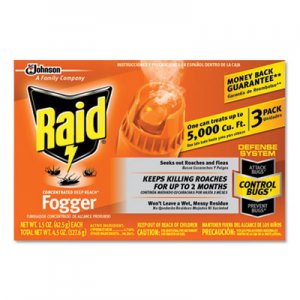 Raid Concentrated Deep Reach Fogger, 1.5 oz Aerosol Can, 3/Pack, 12 Packs/Carton SJN305690 305690