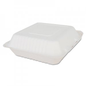 SCT ChampWare Molded-Fiber Clamshell Containers, 9 x 9 x 3, White, 200/Carton SCH18935 SCH 18935