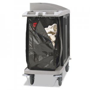 Rubbermaid Commercial Zippered Vinyl Cleaning Cart Bag, 25 gal, 17" x 33", Brown RCP1966885 1966885