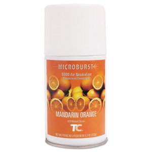 Rubbermaid Commercial TC Microburst 9000 Air Freshener Refill, Mandarin Orange, 5.3 oz Aerosol, 4/Carton RCP402093 FG402093