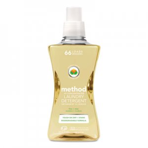 Method 4X Concentrated Laundry Detergent, Free and Clear, 53.5 oz Bottle, 4/Carton MTH01491 01491