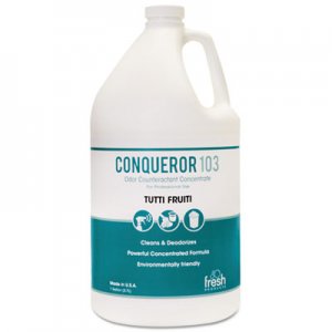 Fresh Products Conqueror 103 Odor Counteractant Concentrate, Tutti-Frutti, 1 gal Bottle, 4/Carton FRS1WBTU FRS 1-WB-TU