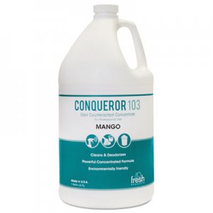 Fresh Products Conqueror 103 Odor Counteractant Concentrate, Mango, 1 gal Bottle, 4/Carton FRS1WBMG 1-WB-MG-F