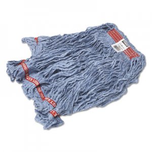 Rubbermaid Commercial Swinger Loop Wet Mop Heads, Cotton/Synthetic, Blue, Large, 6/Carton RCPC113BLU FGC11306BL00