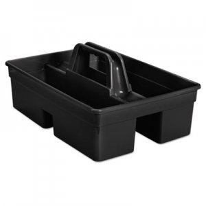 Rubbermaid Commercial Executive Carry Caddy, 2-Compartment, Plastic, 10.75w x 6.5h, Black RCP1880994 1880994