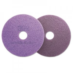 Scotch-Brite Diamond Floor Pads, Burnish/Buff, 20" Diameter, Purple, 5/Carton MMM08418 08418