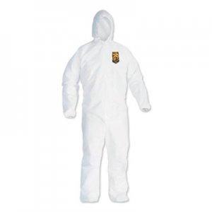 KleenGuard A40 Elastic-Cuff and Ankles Hooded Coveralls, White, X-Large, 25/Case KCC44324 KCC 44324
