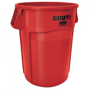 Rubbermaid Commercial Brute Vented Trash Receptacle, Round, 44 gal, Red RCP264360REDEA FG264360RED