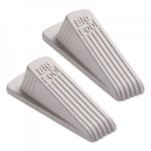 Master Caster Big Foot Doorstop, No Slip Rubber Wedge, 2.25w x 4.75d x 1.25h, Beige, 2/Pack