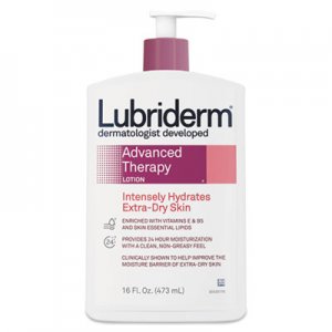Lubriderm Advanced Therapy Moisturizing Hand/Body Lotion, 16 oz Pump Bottle, 12/Carton PFI48322 48322