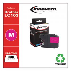 Innovera Remanufactured Magenta High-Yield Ink, Replacement for Brother LC103M, 600 Page-Yield IVRLC103M