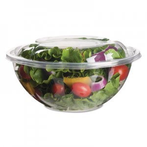 Eco-Products Renewable and Compostable Salad Bowls with Lids, 24 oz, Clear, 50/Pack, 3 Packs/Carton ECOEPSB24 EP-SB24