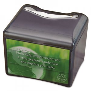 San Jamar Venue Napkin Dispenser w/Advertising Inset, 6 1/2x6 1/8x6 8/9, Cap: 200, Black SJMH4005TBK H4005TBK