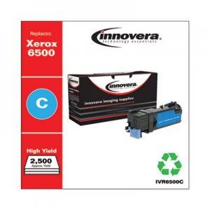 Innovera Remanufactured Cyan High-Yield Toner, Replacement for Xerox 6500 (106R01594), 2,500 Page-Yield IVR6500C