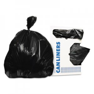 Heritage Low-Density Can Liners, 56 gal, 0.9 mil, 43 x 47, Black, 100/Carton HERH8647TK H8647TK