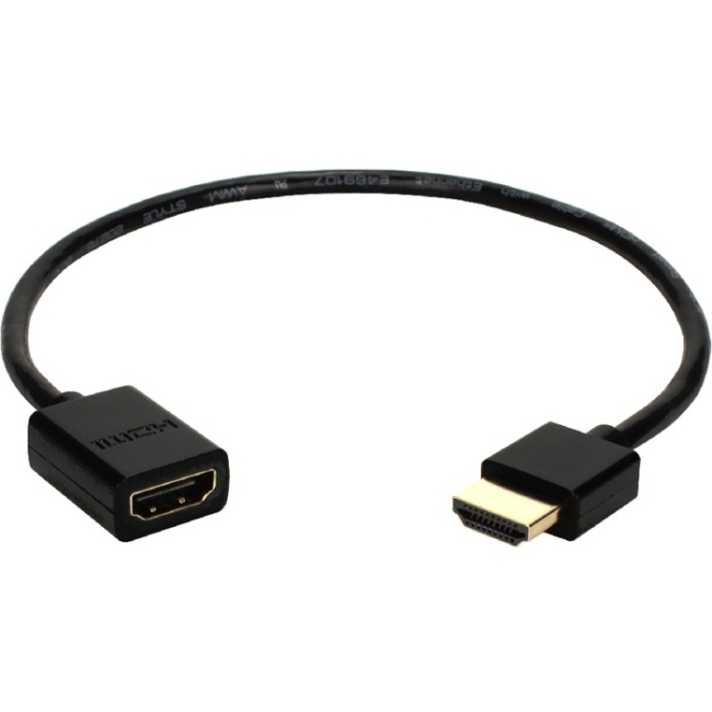 QVS 1ft High Speed HDMI UltraHD 4K with Ethernet Thin Flexible Extension Cable HDXT-1F