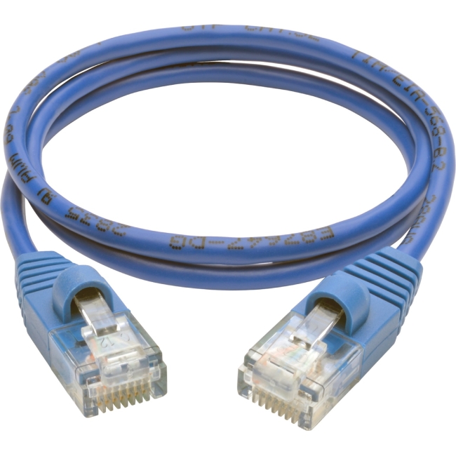 Tripp Lite Cat5e 350 MHz Snagless Molded Slim UTP Patch Cable (RJ45 M/M), Blue, 2ft N001-S02-BL