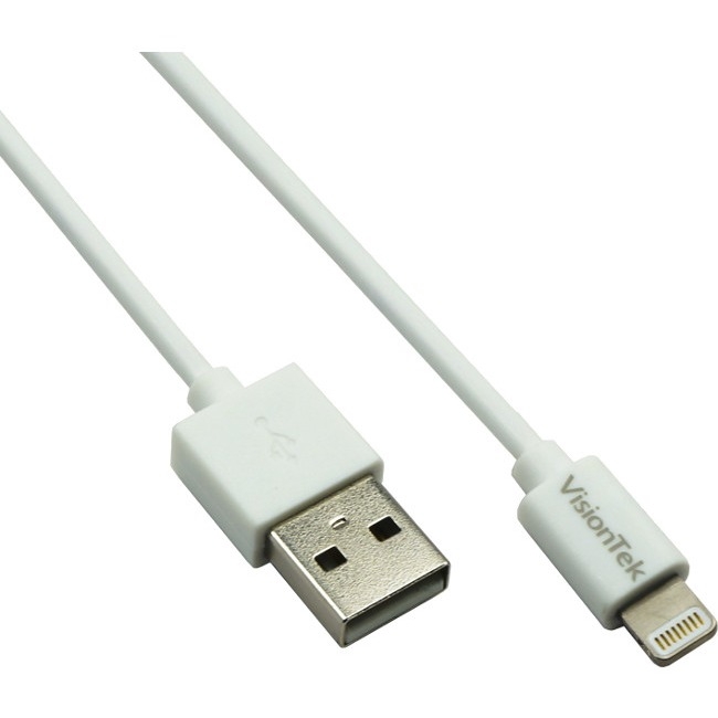 Visiontek Lightning to USB White 2 Meter MFI Cable 900863