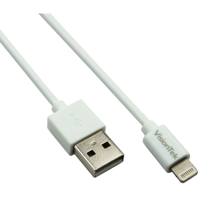 Visiontek Lightning to USB White 1 Meter MFI Cable 900862