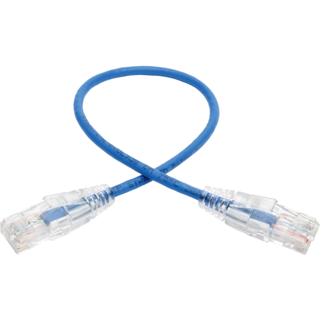Tripp Lite Cat6 Gigabit Snagless Molded Slim UTP Patch Cable (RJ45 M/M), Blue, 1ft N201-S01-BL