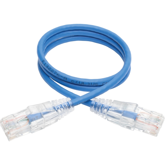 Tripp Lite Cat6 Gigabit Snagless Molded Slim UTP Patch Cable (RJ45 M/M), Blue, 2ft N201-S02-BL