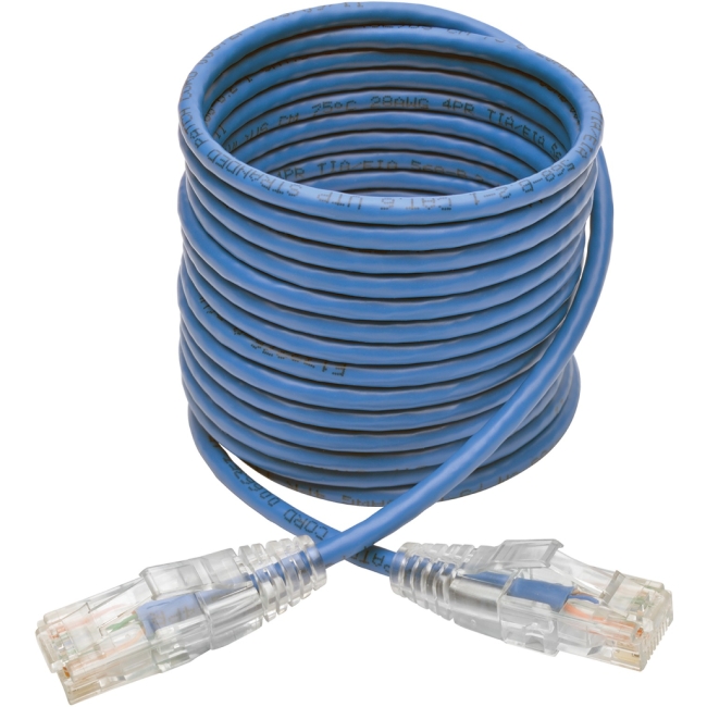 Tripp Lite Cat6 Gigabit Snagless Molded Slim UTP Patch Cable (RJ45 M/M), Blue, 6ft N201-S06-BL