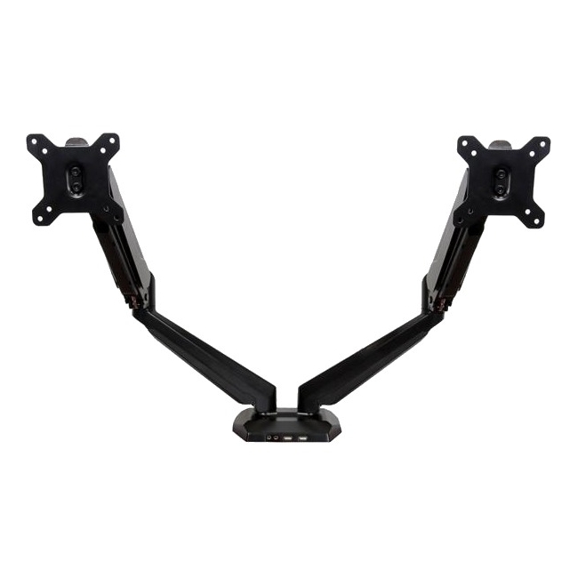StarTech.com Dual Monitor Mount with Built-in 2-port USB and Audio Pass-Through ARMSLIMDUO