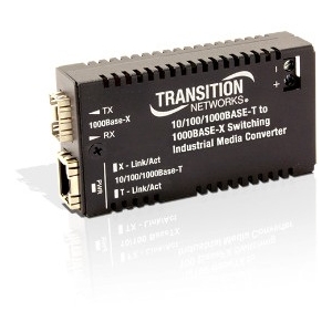 Transition Networks Hardened Mini 10/100/1000 Bridging Media Converter M/GE-ISW-SFP-01
