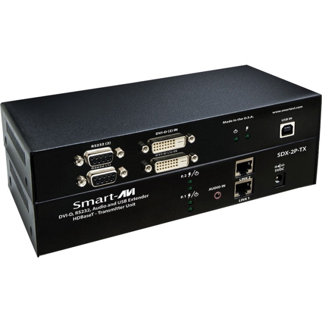 SmartAVI HDBaseT Dual DVI-D + USB + RS232 + Audio Extender SDX-2PS SDX-2P