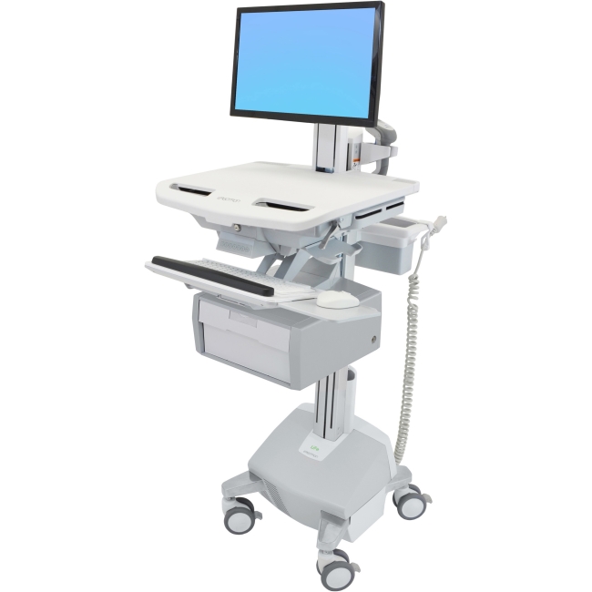 Ergotron StyleView Cart with LCD Pivot, LiFe Powered, 1 Tall Drawer (1x1) SV44-13B2-1