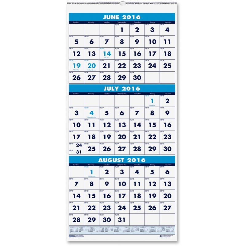 House of Doolittle Three-month Horizontal Wall Calendar 3645 HOD3645