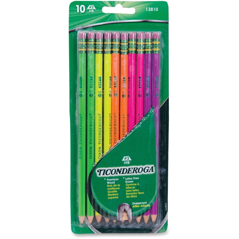 Ticonderoga Bright Neon No. 2 Pencils 13810 DIX13810