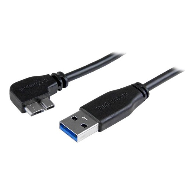 StarTech.com Slim Micro USB 3.0 Cable - Left-Angle Micro-USB - 2m (6ft) USB3AU2MLS