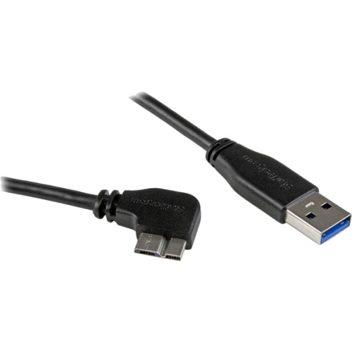 StarTech.com Slim Micro USB 3.0 Cable - M/M - Right-Angle Micro-USB - 0.5m (20in) USB3AU50CMRS