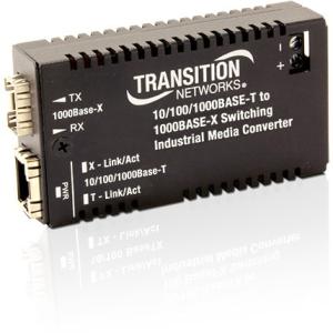Transition Networks Hardened Mini 10/100/1000 Bridging Media Converter M/GE-ISW-SX-01