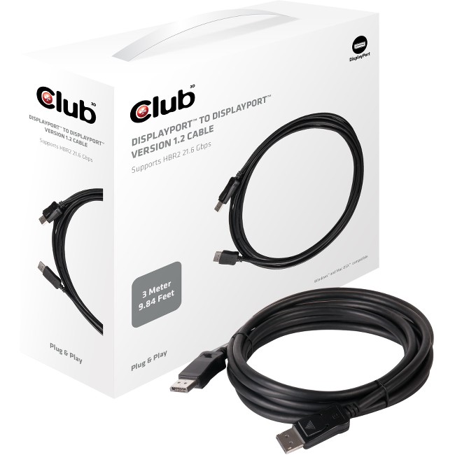 Club 3D DisplayPort 1.2 Cable 3 Meter CAC-1064