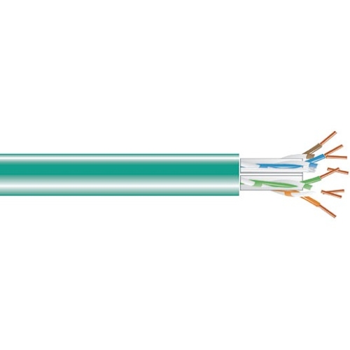 Black Box GigaTrue CAT6A 650-MHz Bulk Cable - Plenum, Solid, Green, 1000 ft C6ABC51-GN-1000