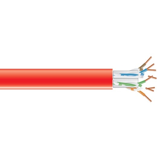 Black Box GigaTrue CAT6A 650-MHz Bulk Cable - Plenum, Solid, Red, 1000 ft C6ABC51-RD-1000