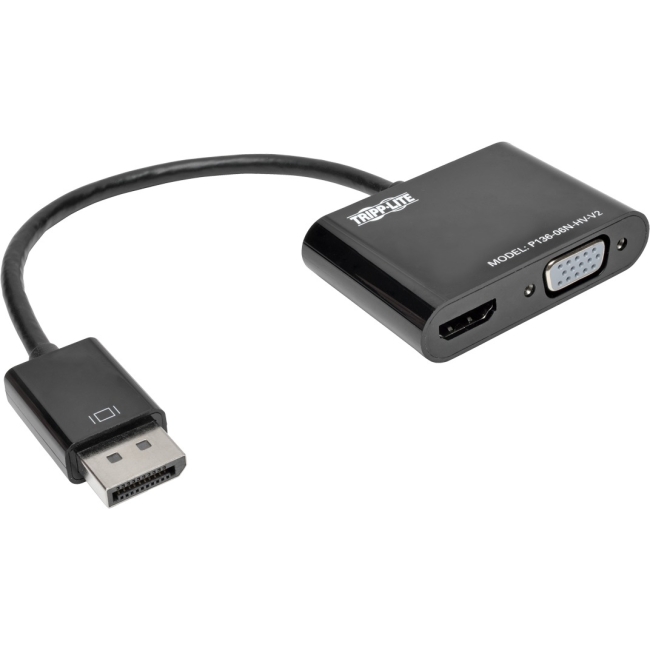 Tripp Lite DisplayPort 1.2 to VGA/HDMI All-in-One Converter Adapter, 4K x 2K HDMI P136-06N-HV