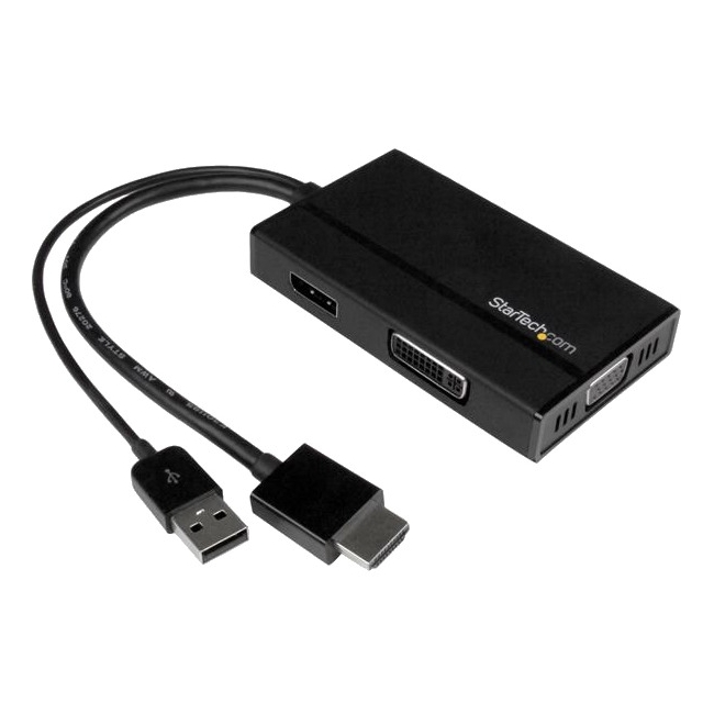 StarTech.com Travel A/V Adapter: 3-in-1 HDMI to DisplayPort, VGA or DVI - 1920 x 1200 HD2DPVGADVI