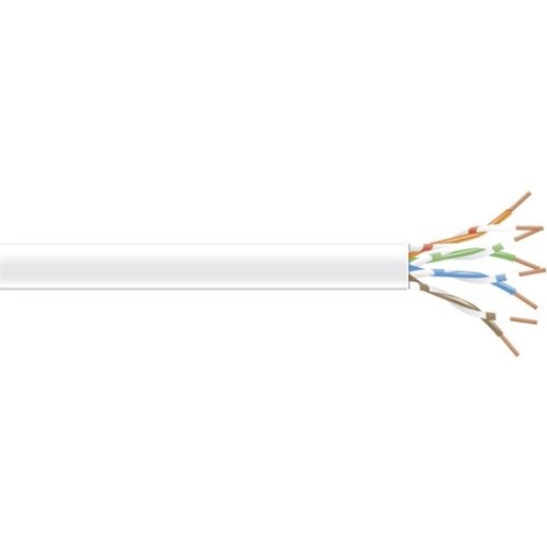 Black Box Connect Cat6 250 MHz Solid Bulk Cable - UTP, Plenum, White, 1000 ft. C6-CMP-SLD-WH