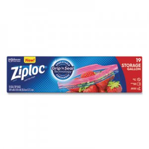 Ziploc Double Zipper Storage Bags, 1 gal, 1.75 mil, 9.6" x 12.1", Clear, 228/Carton SJN314467 314467